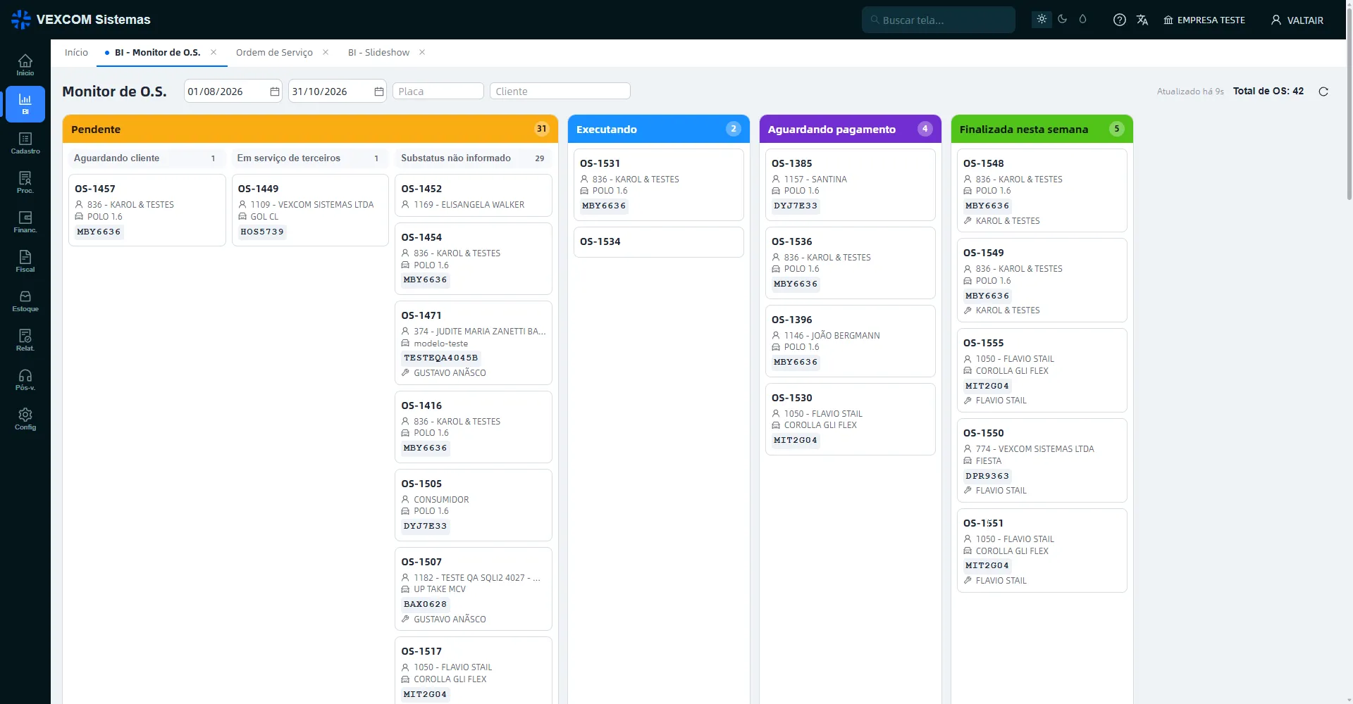 Work order monitor